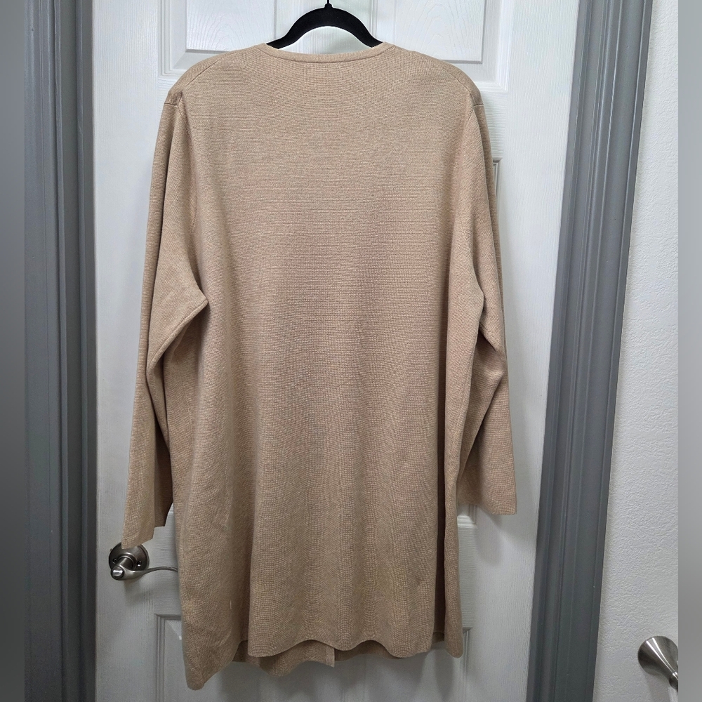 J. Crew Tan Cotton Cardigan with Gold Buttons Old Money Sophisticated Size XXL - Picture 9 of 10